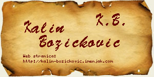 Kalin Božičković vizit kartica